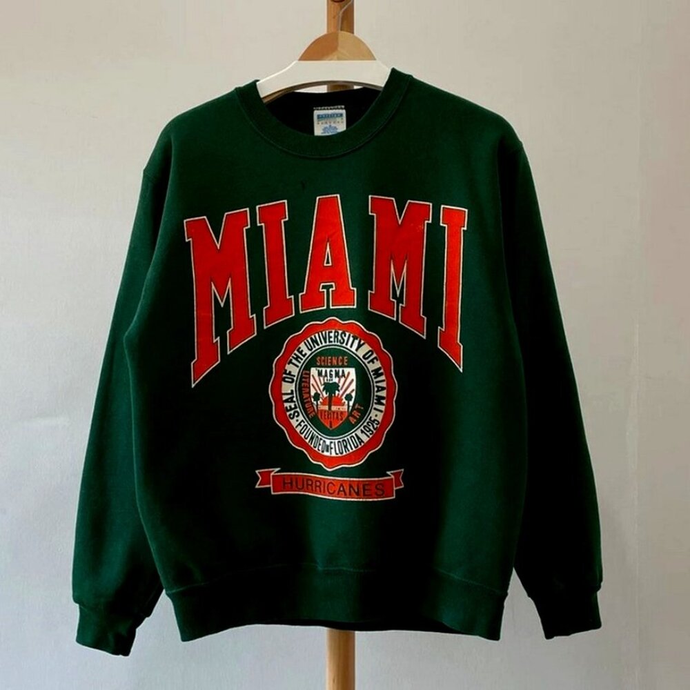 Vintage 90s Miami Hurricanes Sweatshirt, University of Miami Hurricanes Shirt